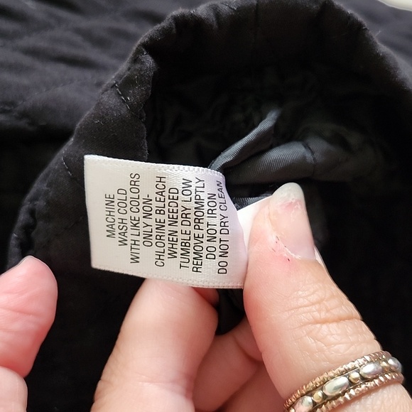 Merona black quilted chore jacket zip button closure women's size small - Picture 8 of 12